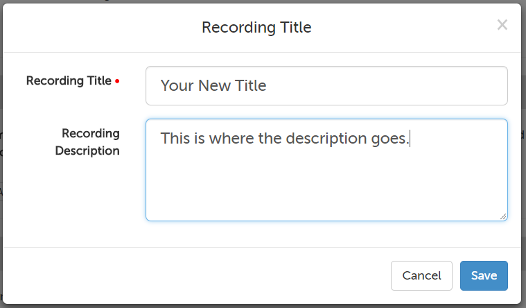 Change recording title